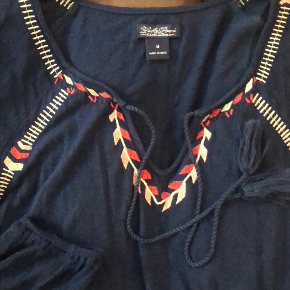 Lucky Brand, size M, navy top - Picture 4 of 6